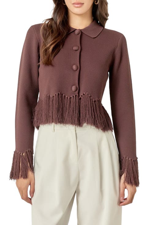 Fringe Trim Cardigan