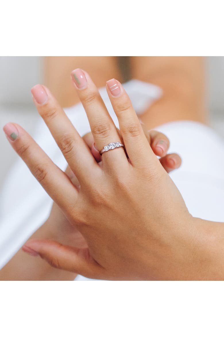 1 CTW Lab-Grown Diamond 3-Stone Ring 14k, Alternate, color, White Gold
