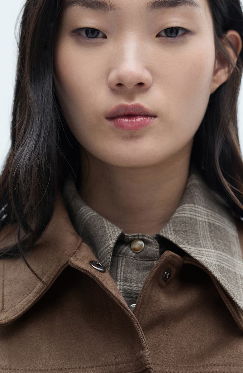 MANGO Faux Suede Jacket, Alternate, color, Light/ Pastel Brown