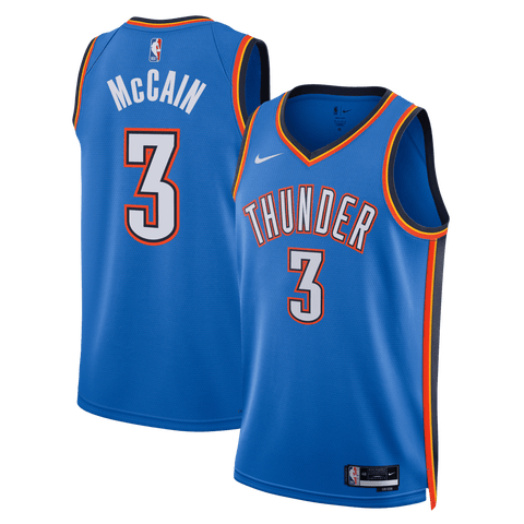 Unisex Nike Jared McCain Blue Oklahoma City Thunder Swingman Jersey - Icon Edition