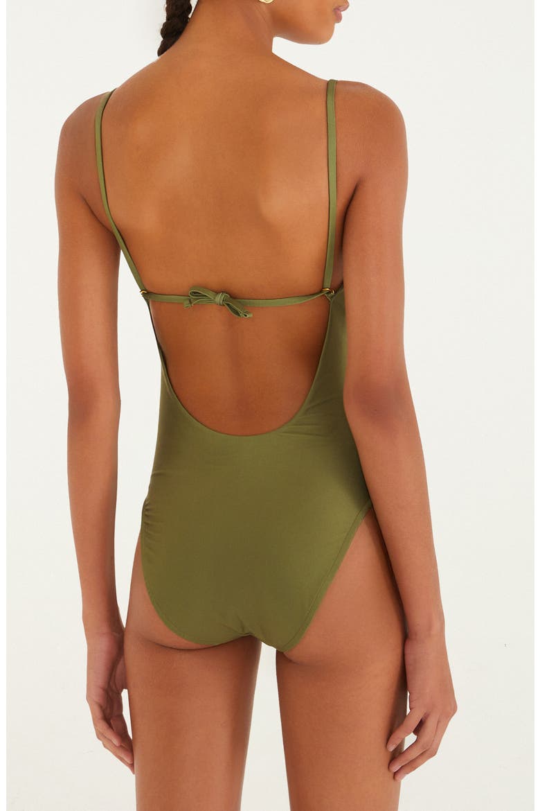 Strelitzia Placed Floral One-Piece Swimsuit, Alternate, color, STRILITZIA DARK GREEN
