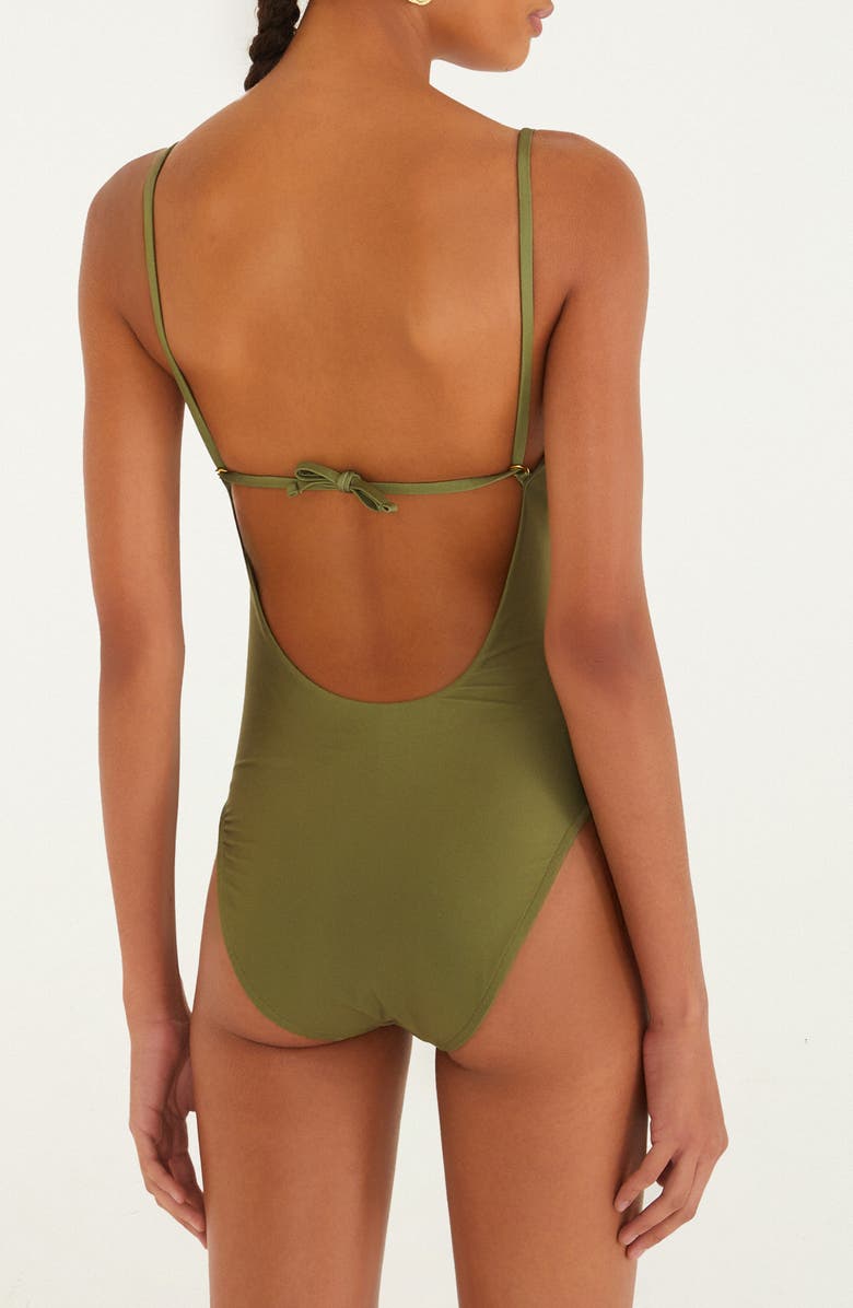 FARM Rio Strilitzia Placed Floral One-Piece Swimsuit, Alternate, color, Strilitzia Dark Green