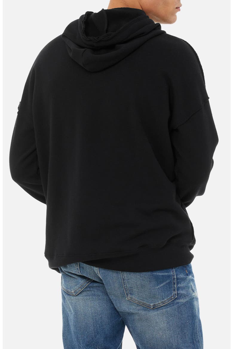 Raw Edge Hoodie, Alternate, color, BLACK