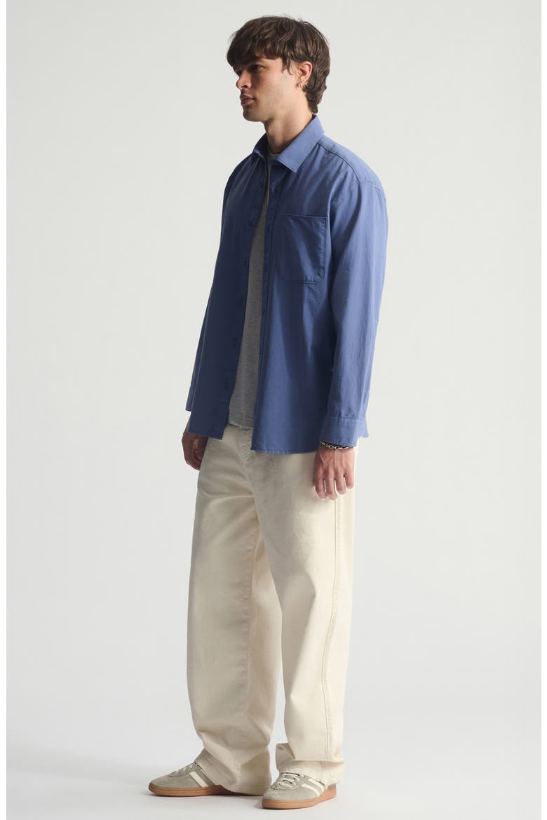 Cotton Button-Up Shirt, Alternate, color, BIJOU BLUE