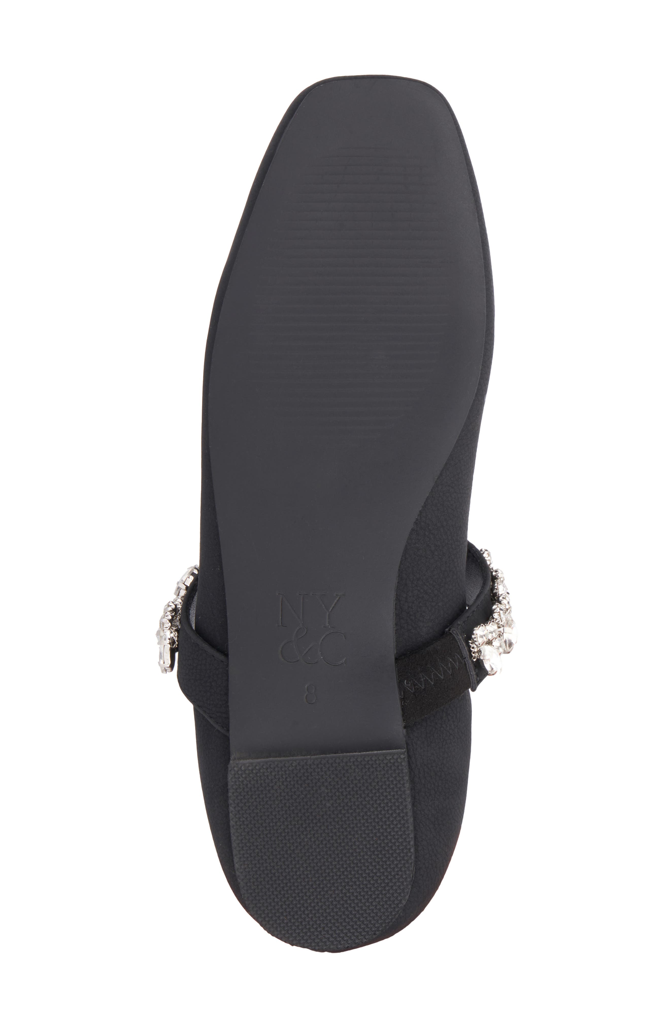 NEW YORK AND COMPANY Paxley Crystal Strap Flat, Alternate, color, Black