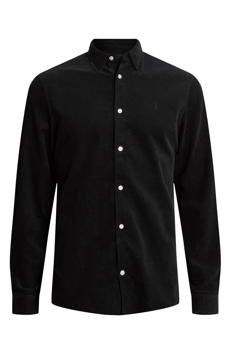 AllSaints Birchwood Fine Wale Corduroy Button-Up Shirt, Alternate, color, 
