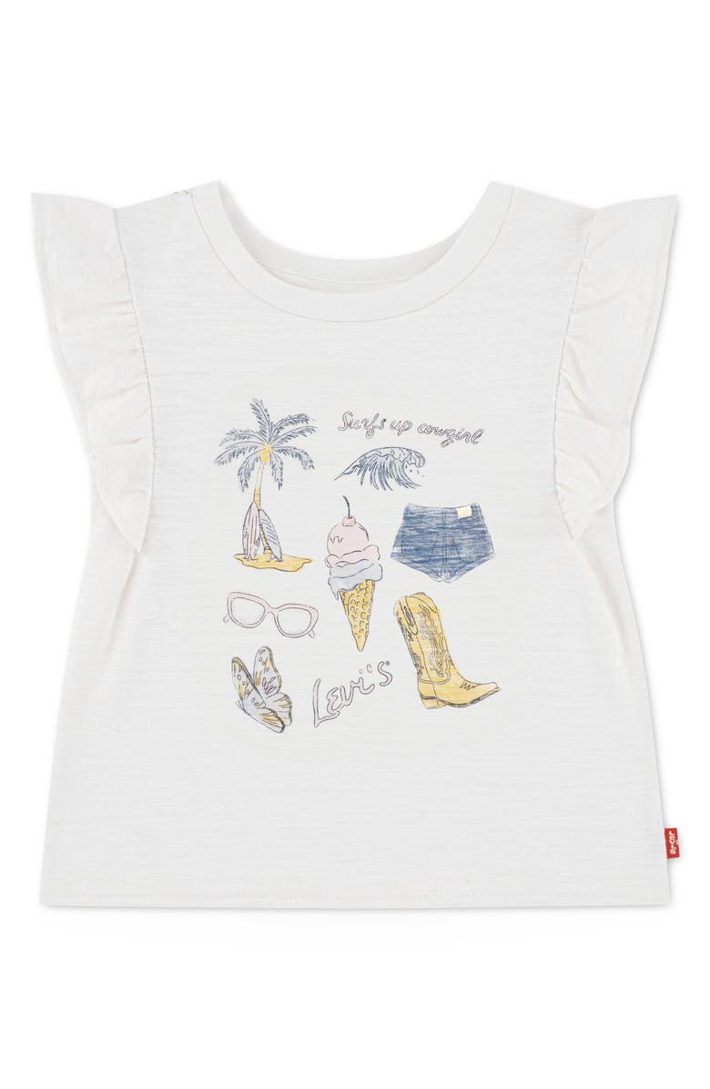 Levi's Kids' Coastal Flutter Sleeve Graphic T-Shirt, Main, color, Antique White