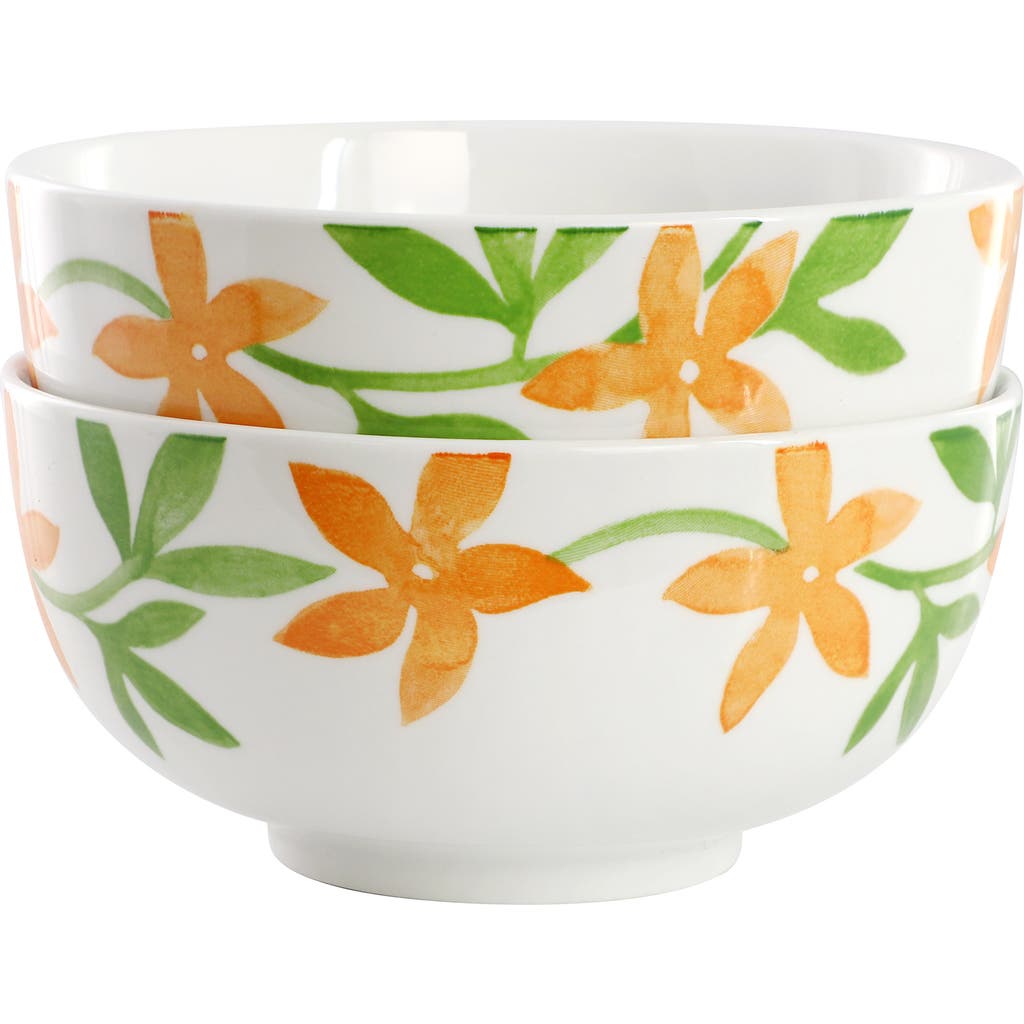 Gibson Home 2 Piece Fine Ceramic Cereal Bowl Set In Multi