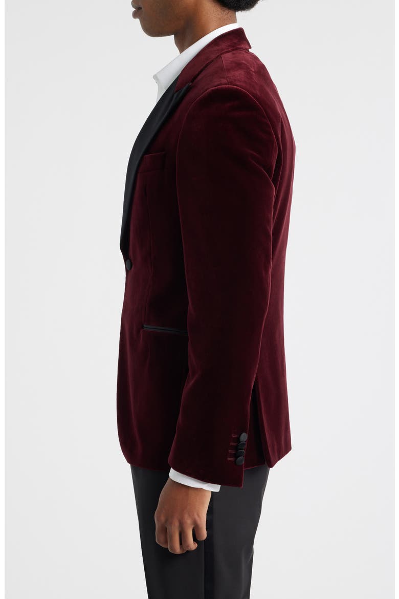 Hutson Cotton Velvet Dinner Jacket, Alternate, color, DARK RED