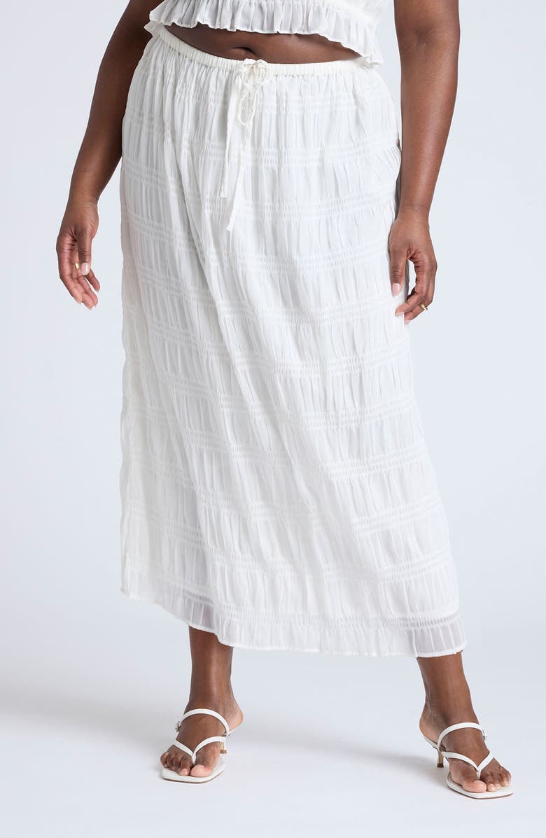 ELOQUII Shirred Maxi Skirt, Main, color, 