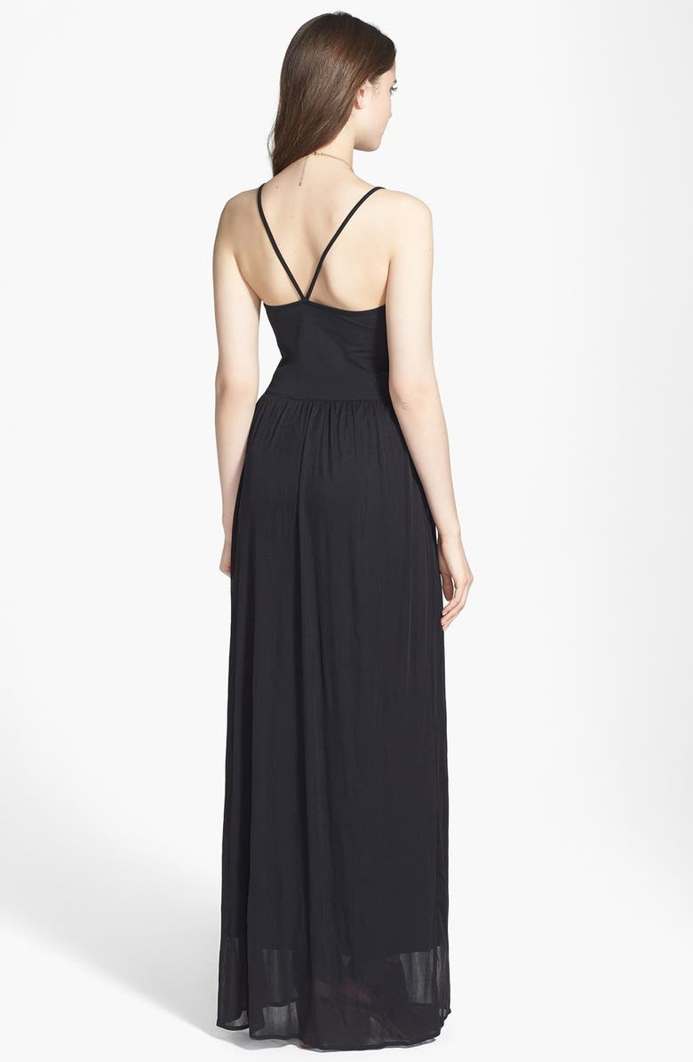 Frenchi <sup>®</sup> V-Strap Maxi Dress, Alternate, color, 