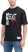 TOMMY JEANS Men's Tommy Jeans Black Miami Heat Mel Varsity T-Shirt