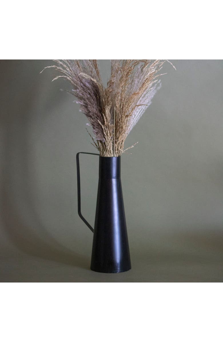 Foreside Home and Garden Black Modern Metal Decorative Vase, Alternate, color, Black