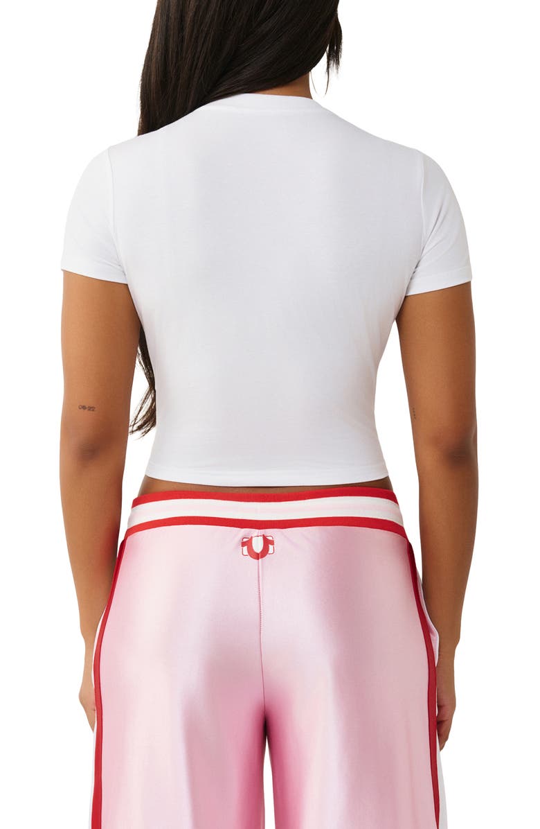 True Religion Crystal Logo Baby T-Shirt, Alternate, color, Optic White