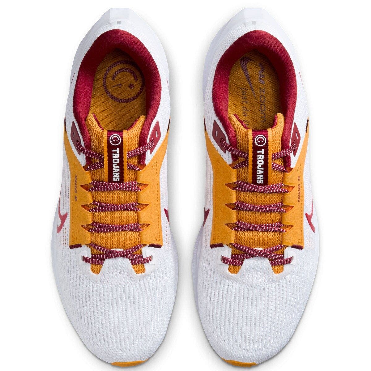 Unisex Nike  White USC Trojans Zoom Pegasus 40 Running Shoe, Alternate, color, White