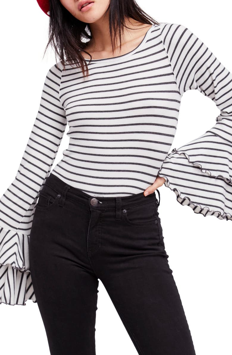 Free People Good Find Ruffle Cuff Tee, Main, color, 