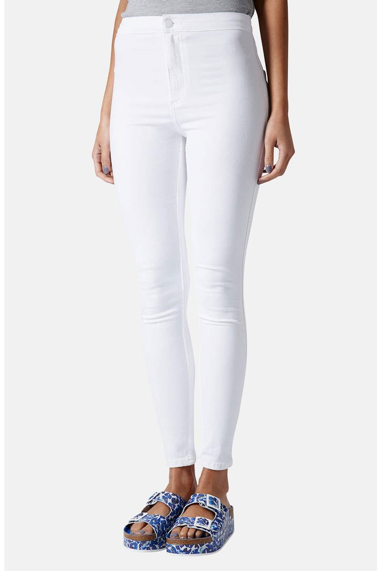 Moto 'Joni' High Rise Skinny Jeans, Main, color, WHITE