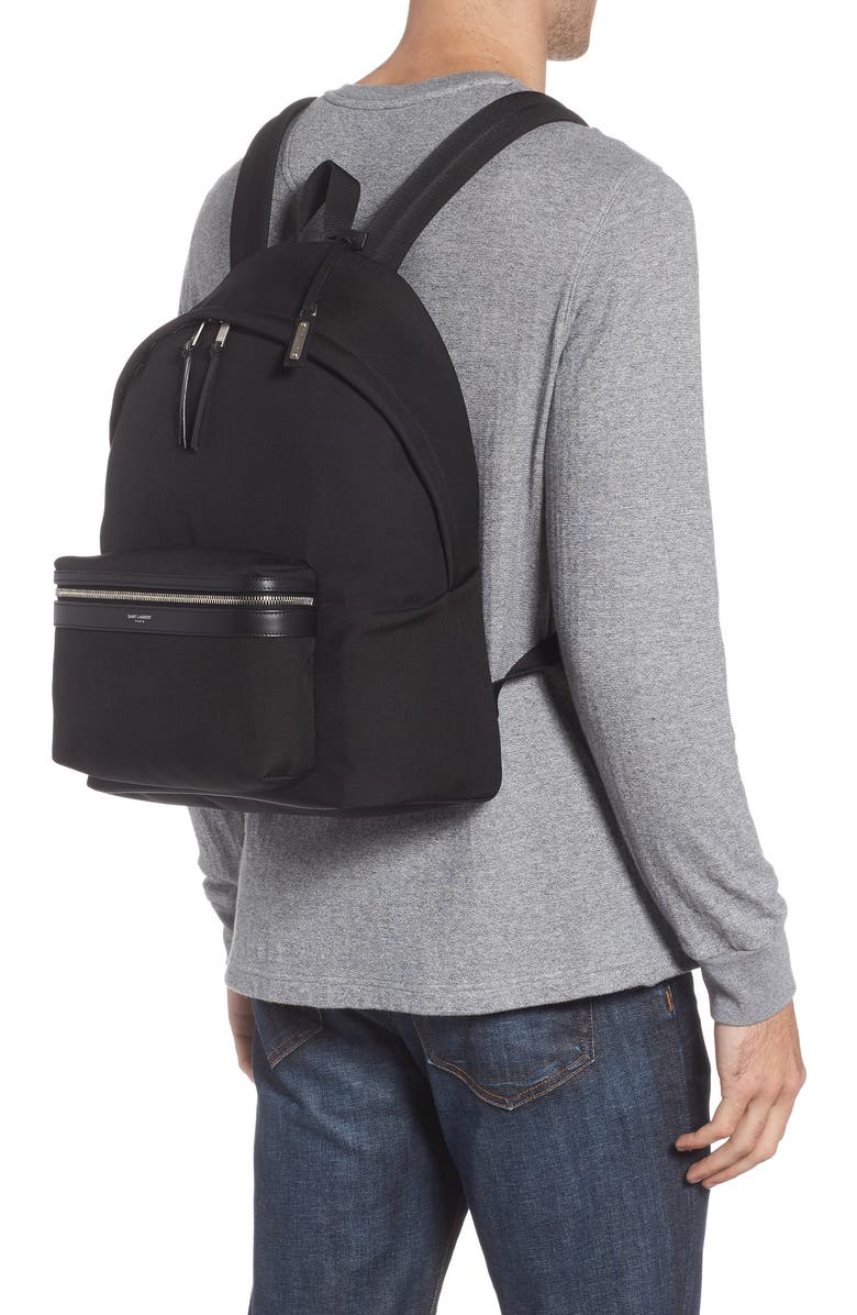 Saint Laurent Canvas Backpack, Alternate, color,
