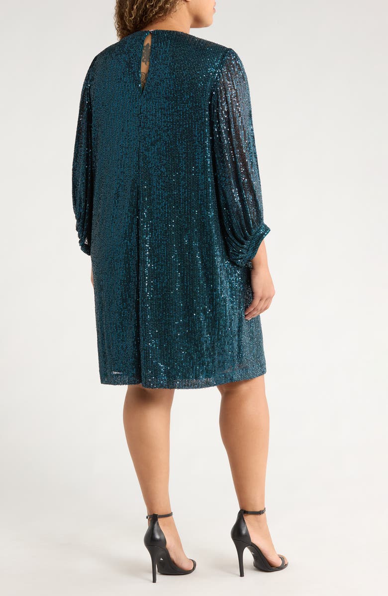 Julia Jordan Sequined Sheath Dress, Alternate, color, Teal