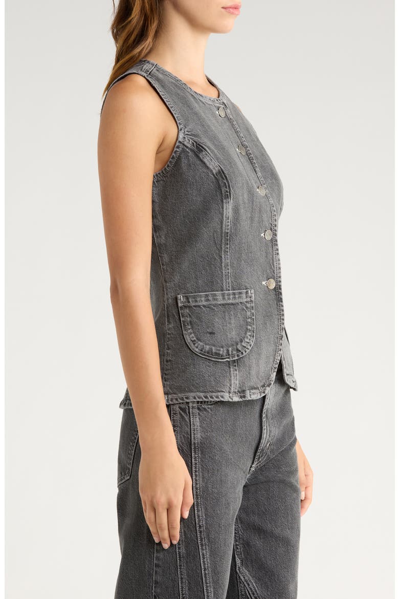 Portola Denim Cutaway Vest, Alternate, color, WASHED CHARCOAL