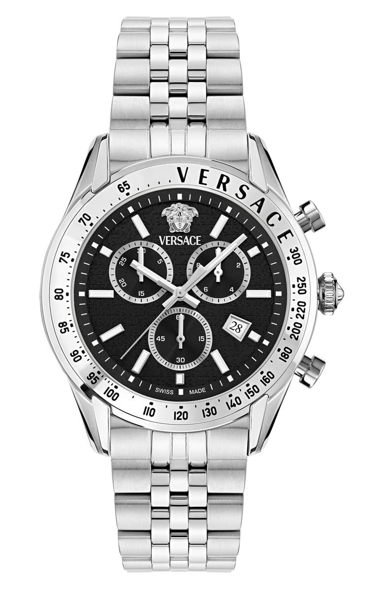 Versace Master Chronograph Bracelet Watch, 44mm, Main, color, 