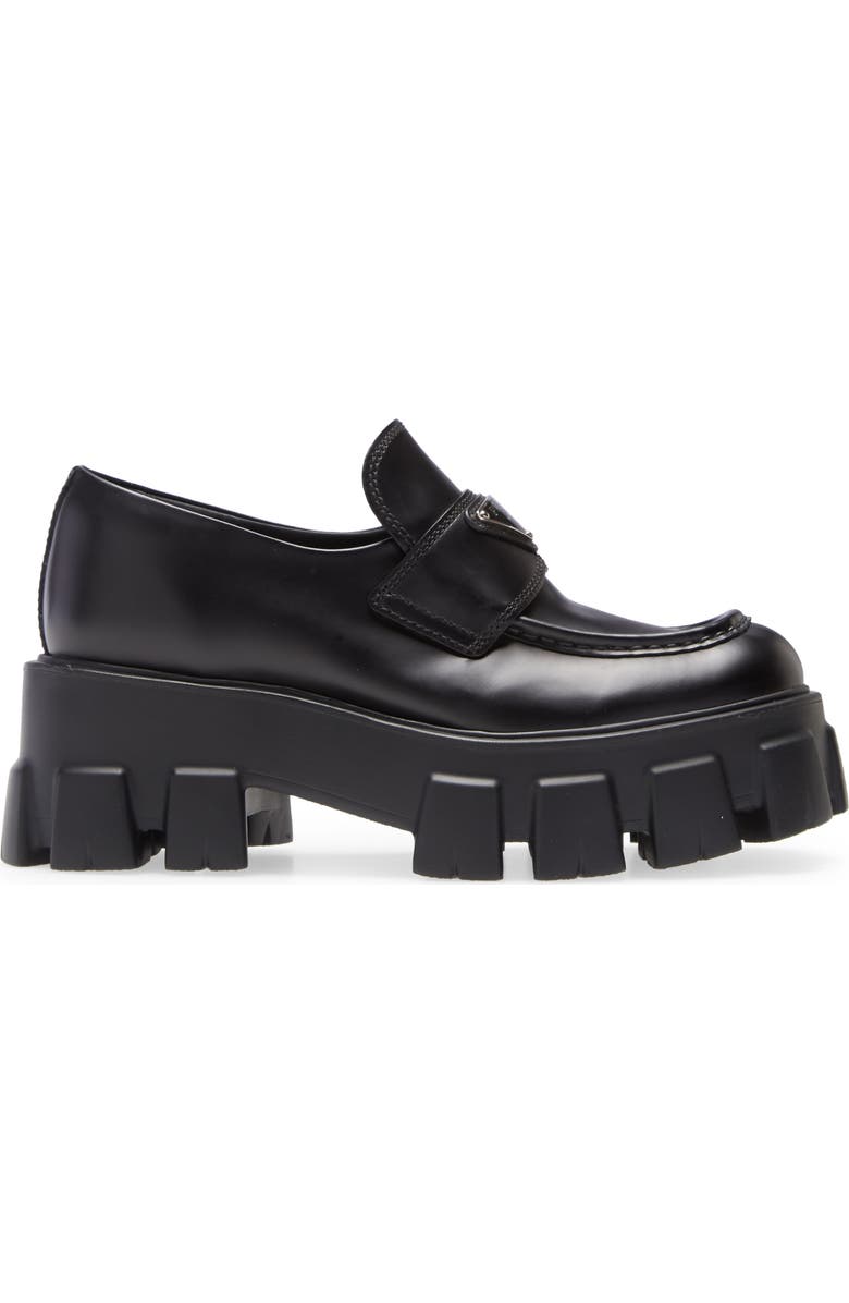 Prada Monolith Lug Sole Loafer, Alternate, color,