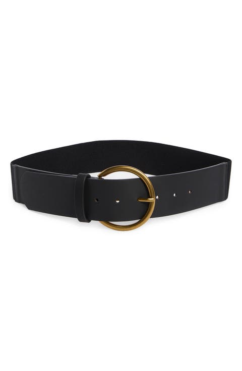 Round Buckle Wide Belt