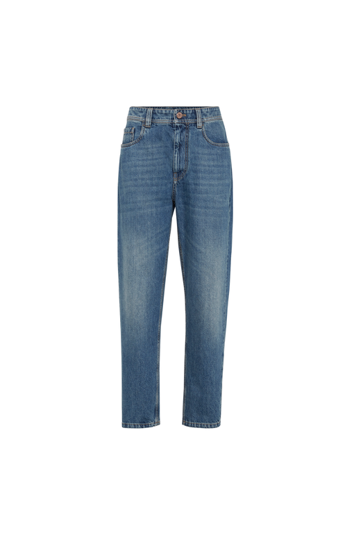 Brunello Cucinelli Blue Denim Contemporary Loose Jeans In Blue