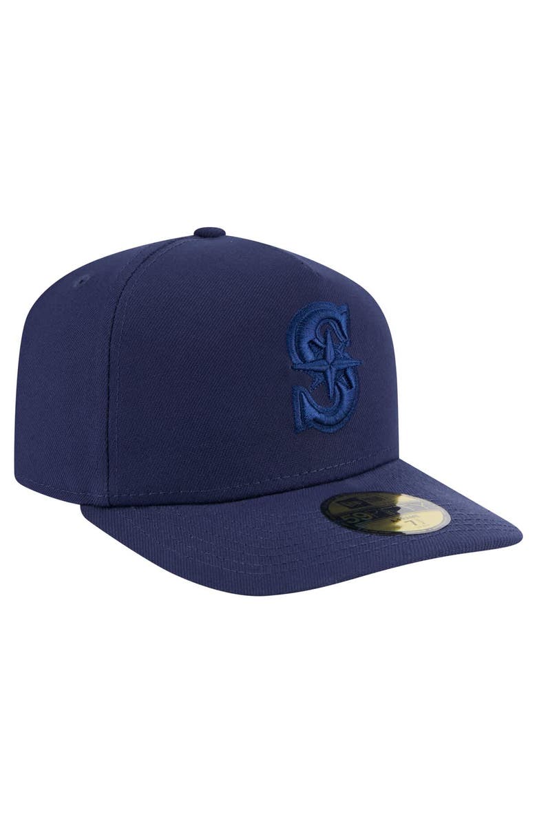 New Era Men's New Era Navy Seattle Mariners Color Pack A-Frame 59FIFTY Fitted Hat, Alternate, color, 