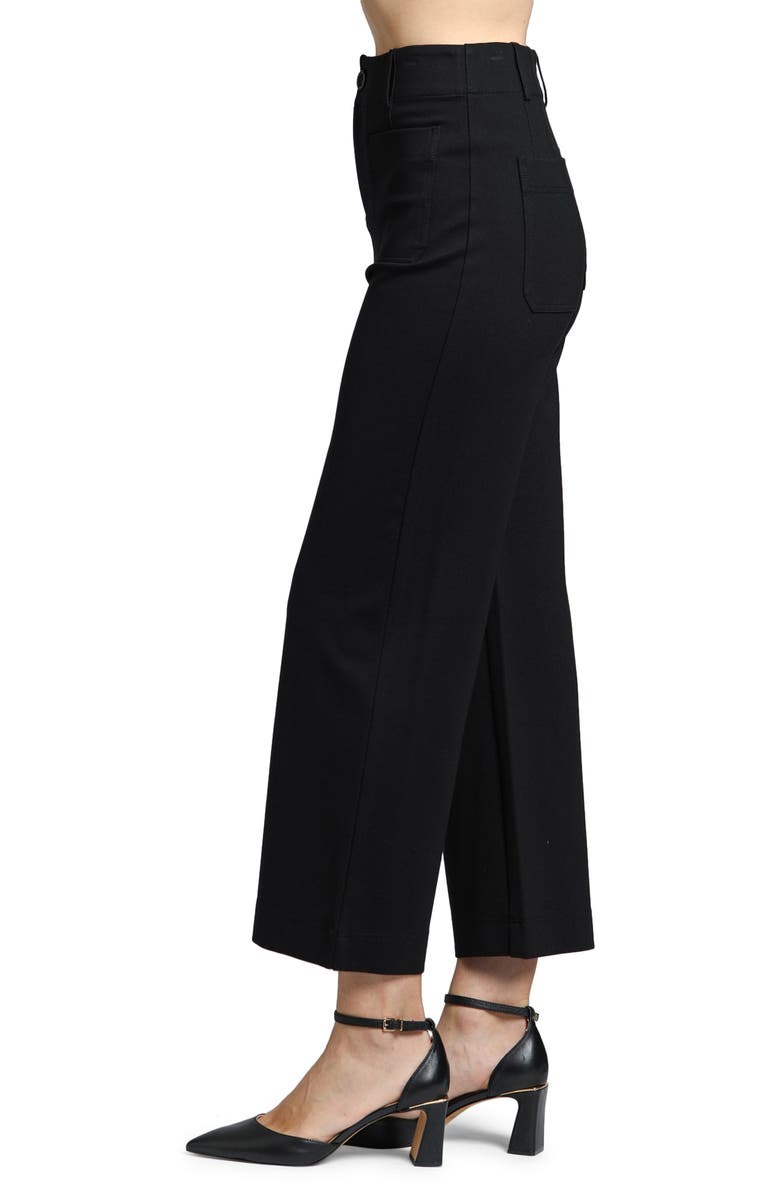 APNY Ponte Wide Leg Crop Pants, Alternate, color, Black