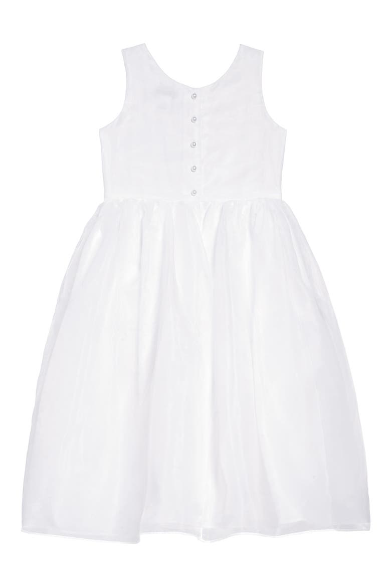 Sleeveless Organza Dress, Alternate, color, WHITE