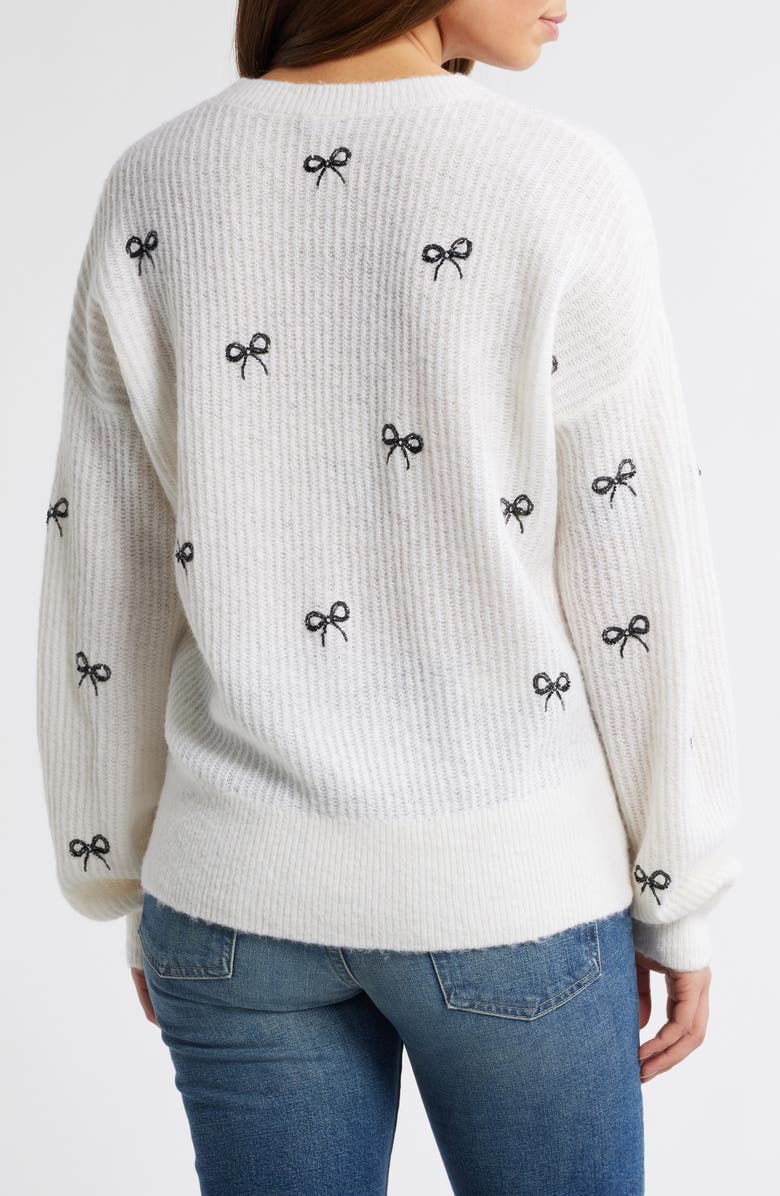 vineyard vines Bow Embellished Alpaca Blend Crewneck Sweater, Alternate, color,