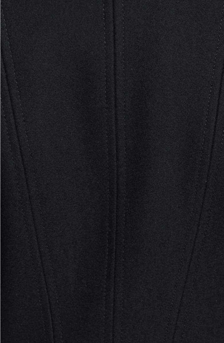 GUESS Glen Plaid Detail Skirt Wool Blend Coat, Alternate, color, 