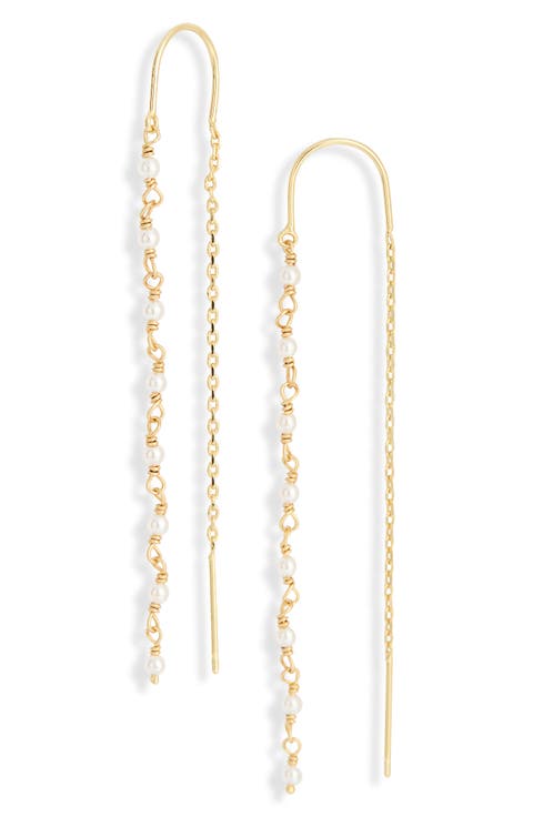 Demi Fine Faux Pearl Threader Earrings