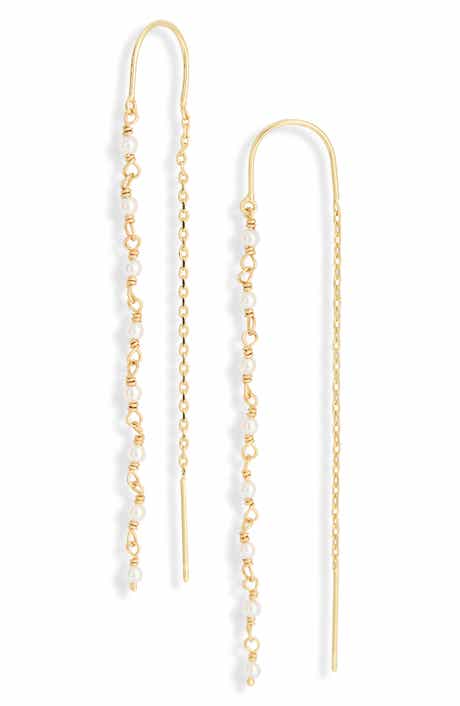 NORDSTROM RACK Demi Fine Faux Pearl Threader Earrings