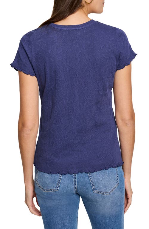 Nzt By Nic+zoe Lace Knit Cotton T-shirt In Dusk