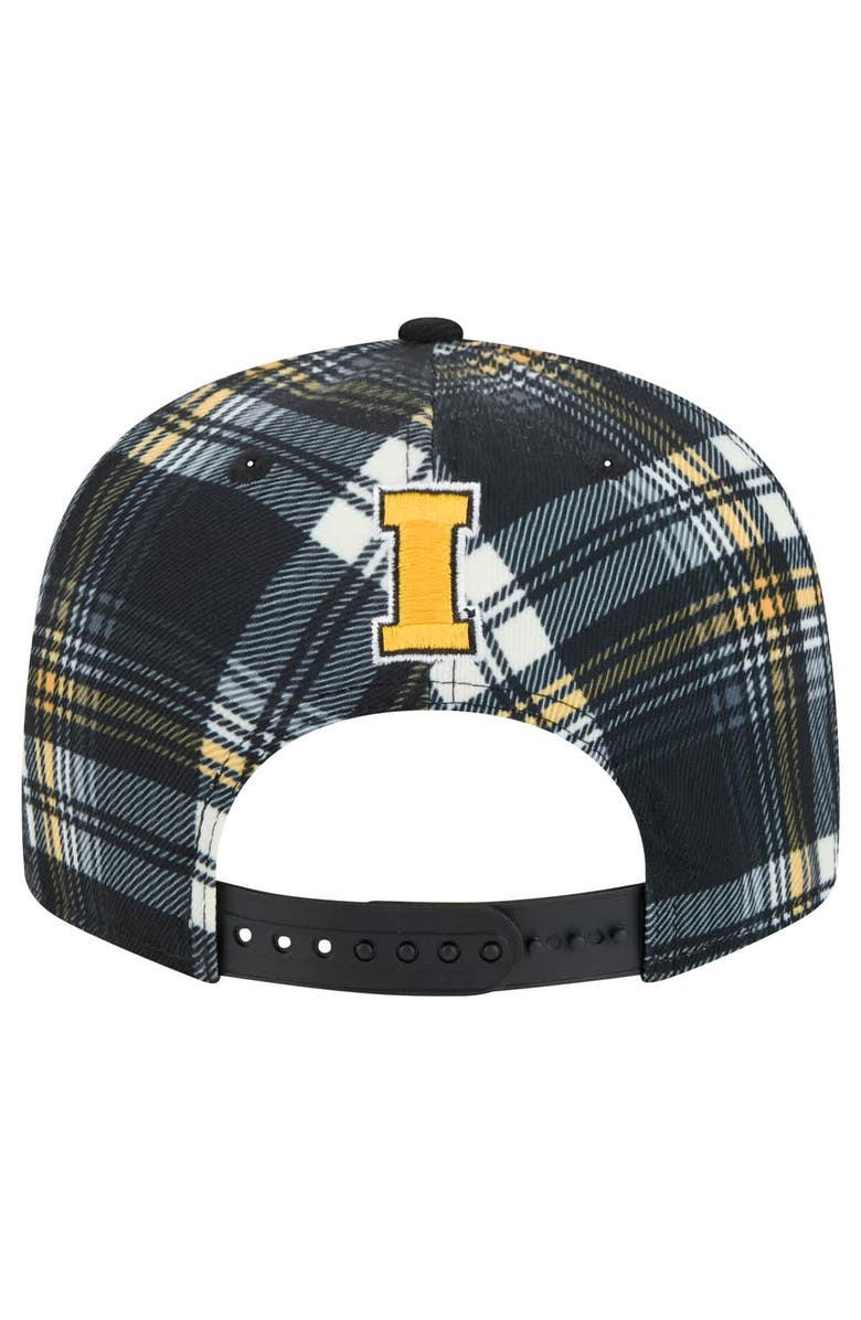 New Era Men's New Era Black Iowa Hawkeyes Plaid 9FIFTY Snapback Hat, Alternate, color, 