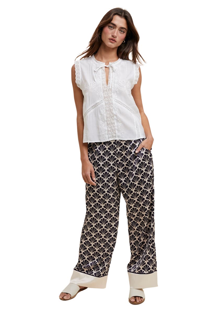 WISHLIST Wide Leg Pants, Alternate, color, Ecru/ Black