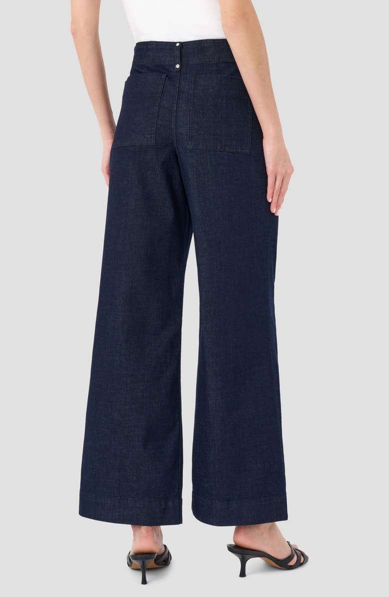 RM Rebecca Minkoff Pintuck High Waist Wide Leg Jeans, Alternate, color, Dark Wash