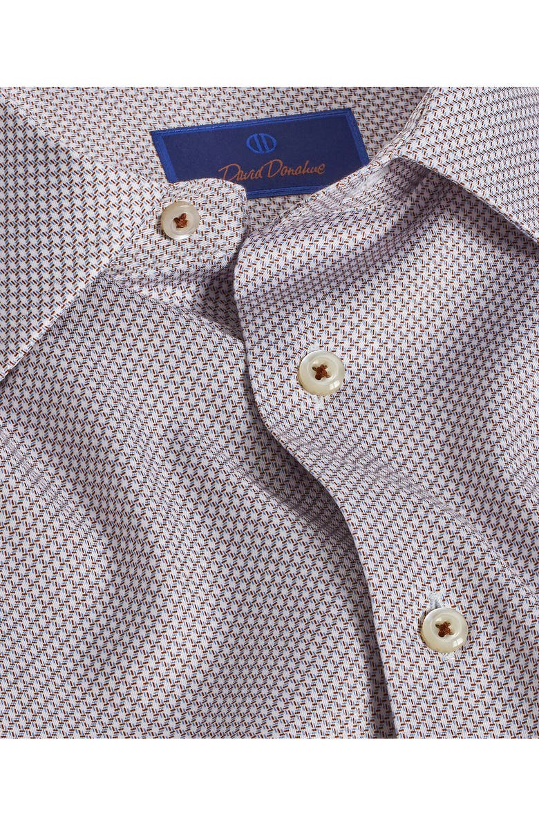 David Donahue Trim Fit Micro Print Dress Shirt, Alternate, color,