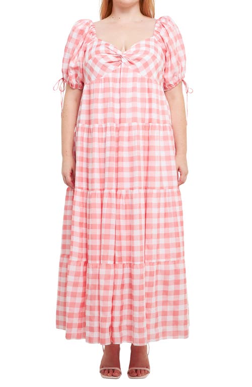 ENGLISH FACTORY ENGLISH FACTORY KNOTTED GINGHAM MAXI DRESS