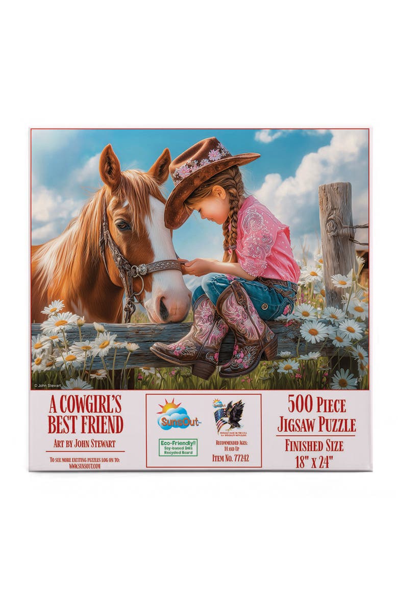 A Cowgirls Best Friend 500 piece Jigsaw Puzzle for Adults, Alternate, color, Multicolor