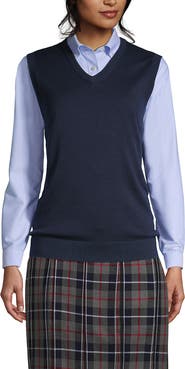 Lands' End School Uniform Cotton Modal Fine Gauge Sweater Vest