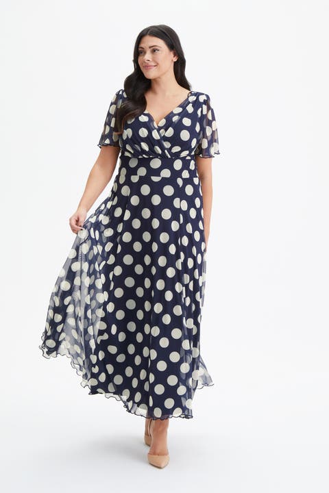Isabelle Spot Angel Sleeve Maxi Dress