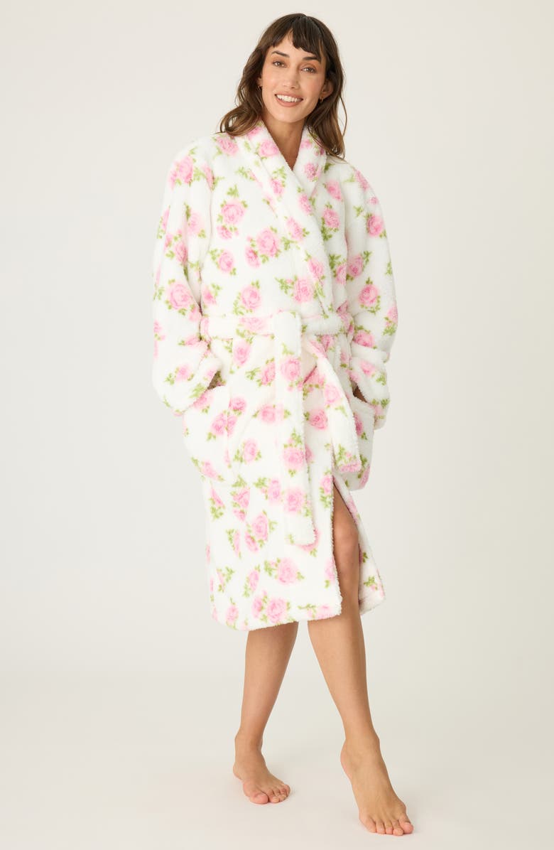 PJ Salvage Let's Get Cozy Plush Robe, Alternate, color, Ivory