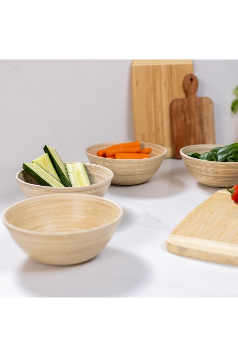 Salad Bowl Set, 8 Inch x 4, Alternate, color, Natural