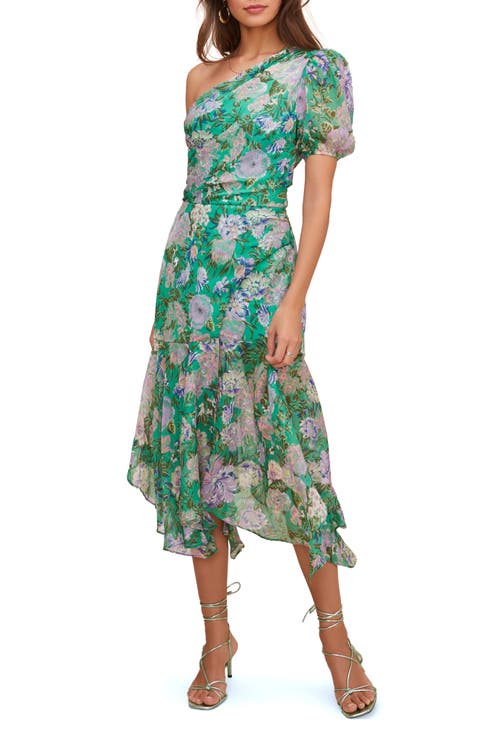 Santorini One Shoulder Asymmetrical Midi Dress