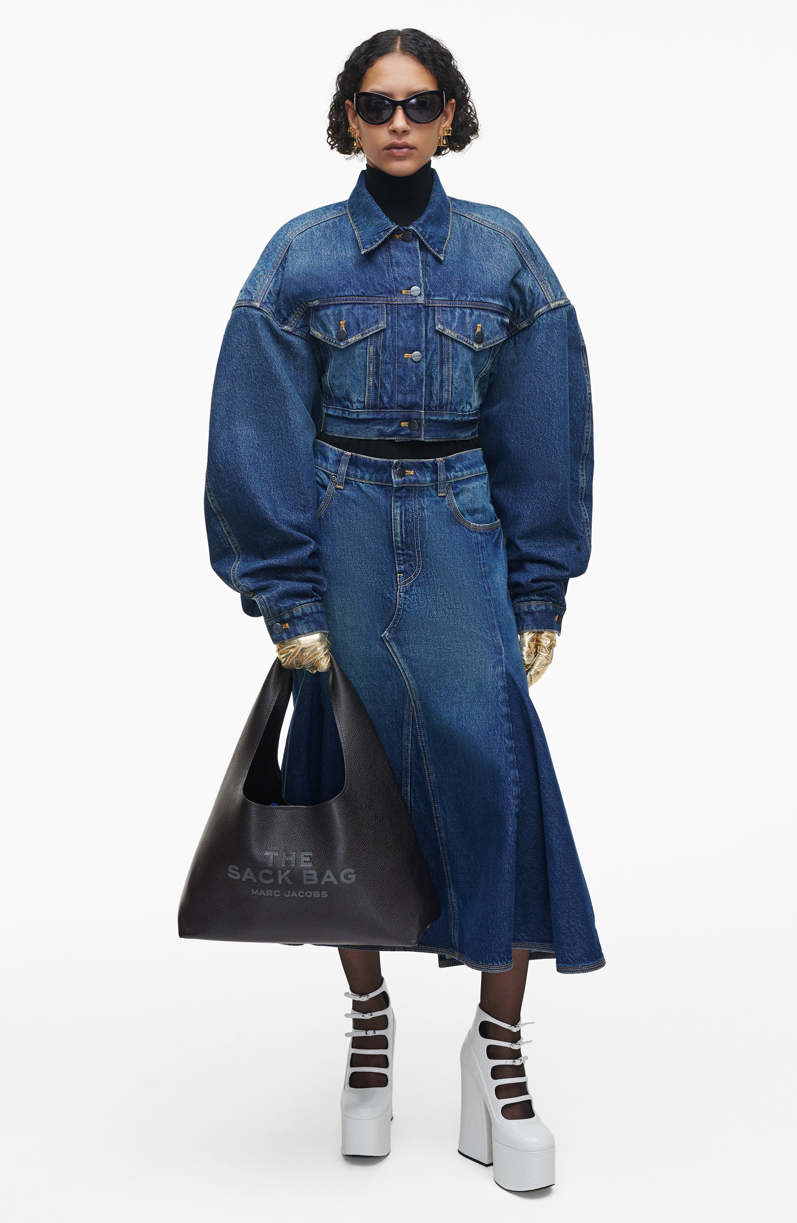 Marc Jacobs The Leather Sack Bag, Alternate, color, Black