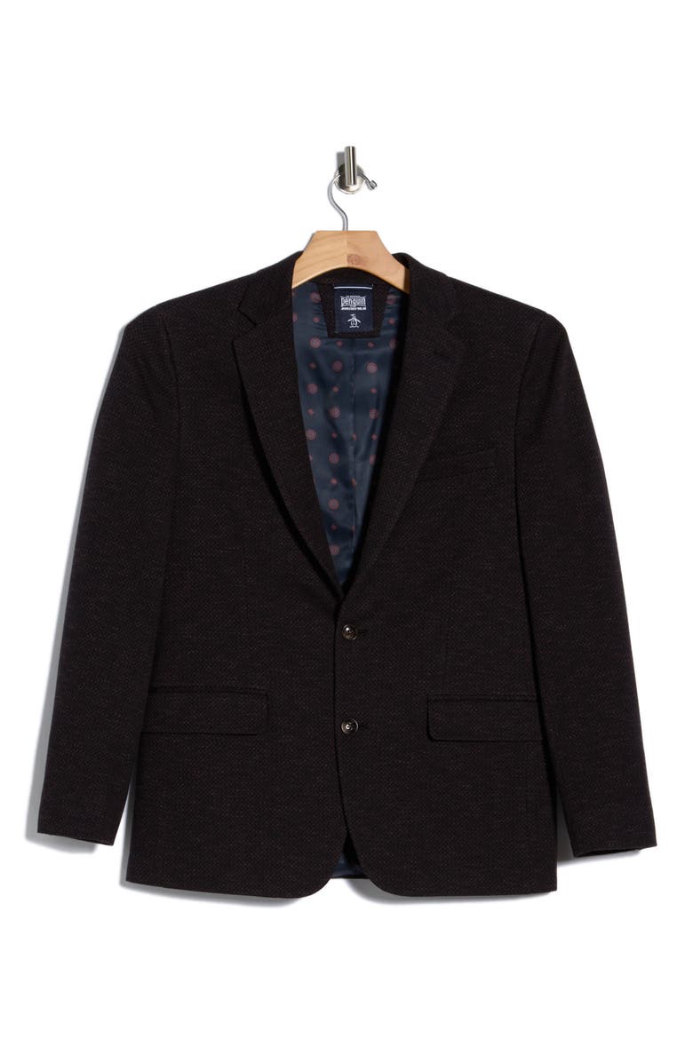 Bird's Eye Notch Lapel Cotton Blend Sport Coat, Alternate, color, PURPLE/ BLACK