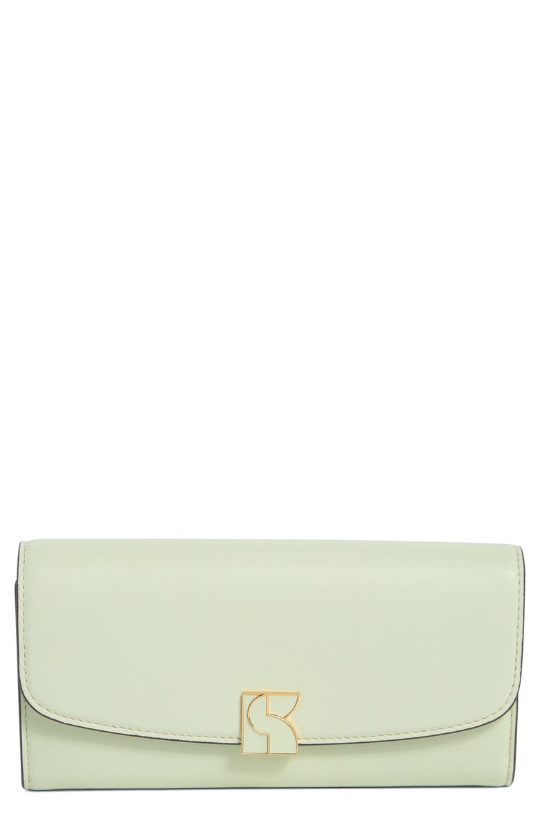Kate Spade New York dakota leather flap wallet, Main, color, Oak Moss